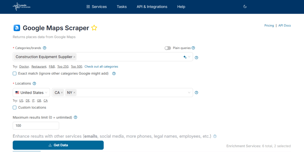 Google Maps Data Scraper overview