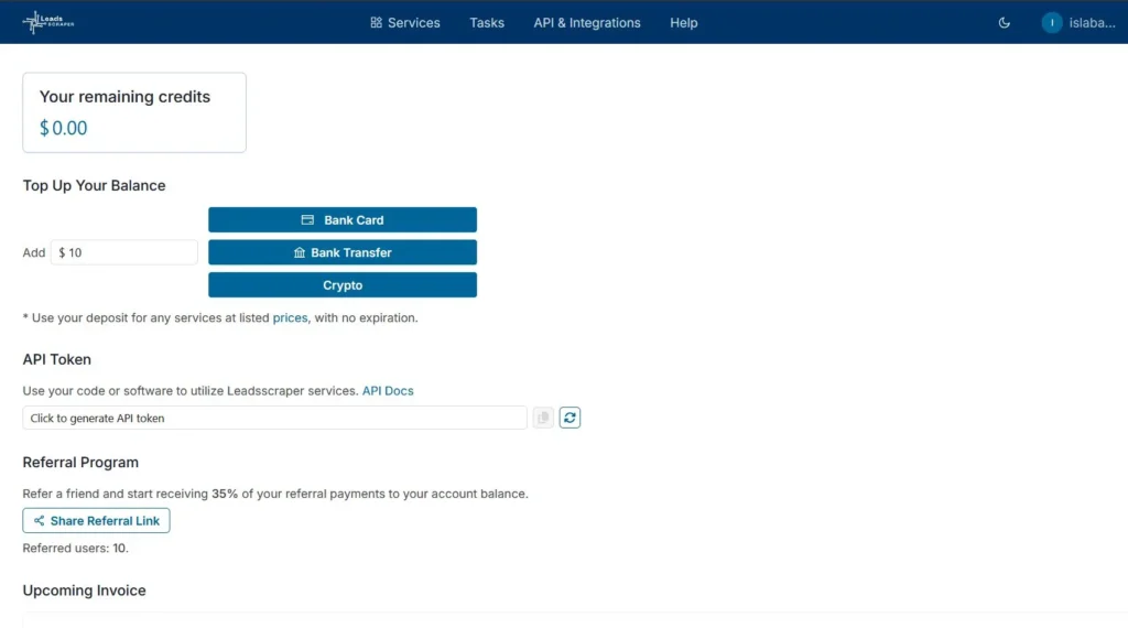 LeadsScraper Dashboard