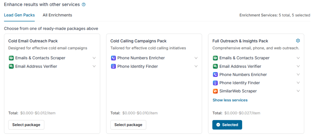 Select Enrichment Pack