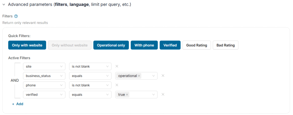 Advanced Parameters