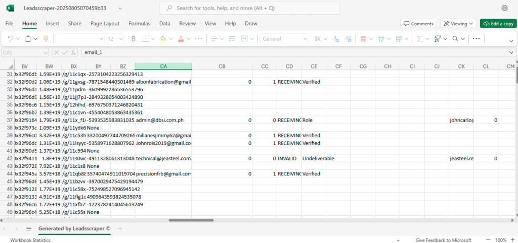 Email and Contacts Scraper Sample