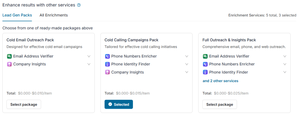 Enrichment Services Package