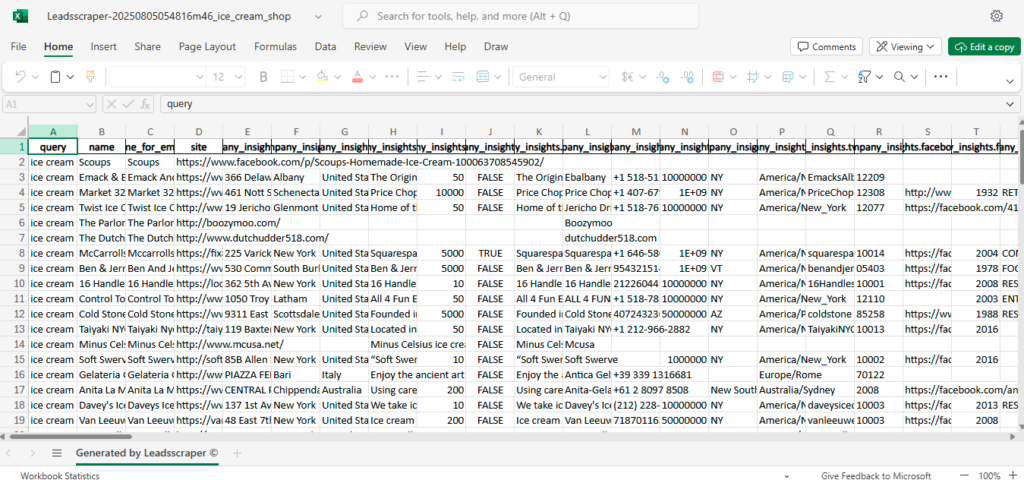 Google Maps Data Scraper Sample